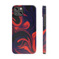 Orange & Navy blue  liquid marble pattern Snap Case