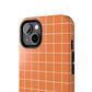 Tangerine Grid Tough iPhone Case