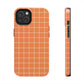 Tangerine Grid Tough iPhone Case