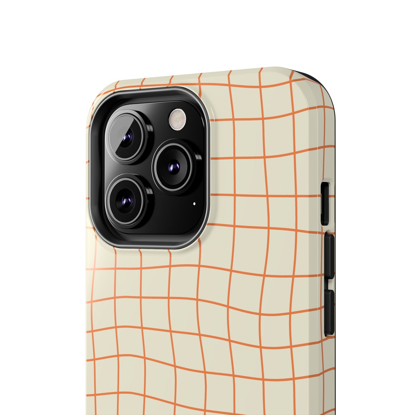 Soft Beige Dizzy Grid Tough iPhone Case