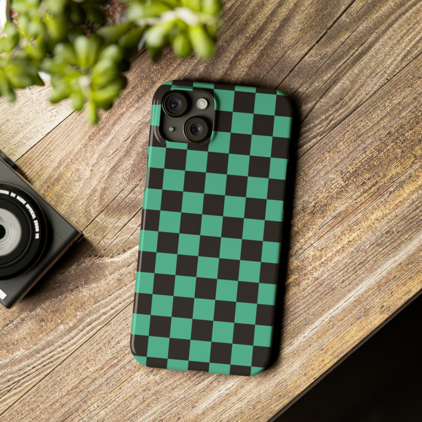 Green Checkers Snap Case