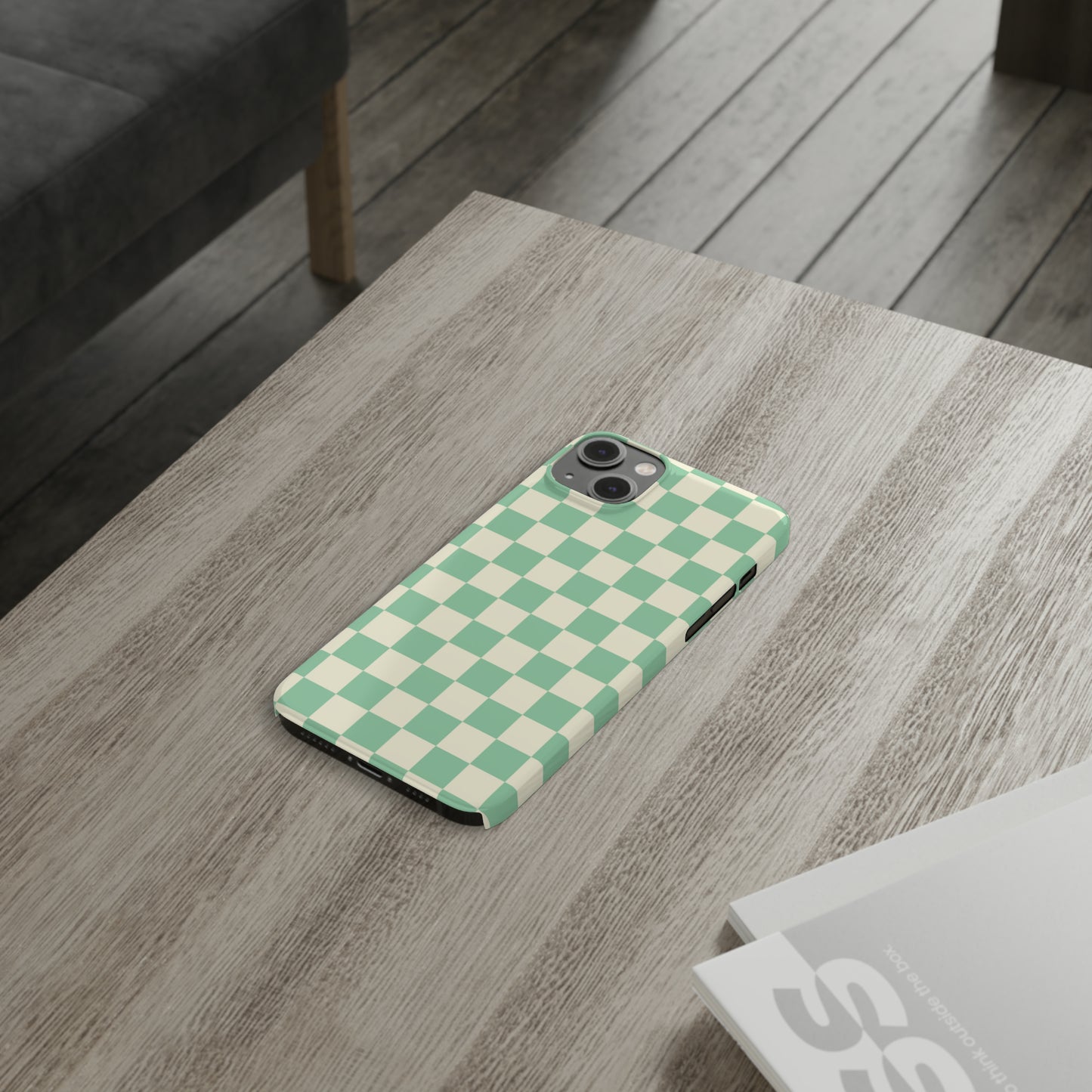 Retro Mint Checkers Snap Case