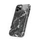 Grey & White liquid paint pattern Tough Case