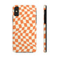 Retro Orange Peel Crazy Checkers Tough iPhone Case