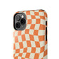 Retro Orange Peel Crazy Checkers Tough iPhone Case